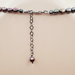VTG 925 Peacock Pearl Turquoise Necklace 17in Sterling Silver 2″ Extender Estate
