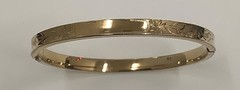Vintage 14K Gold Filled Bangle Marathon 7.2” Hand Engraved