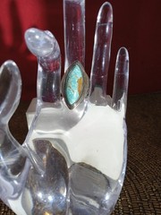 #8 Turquoise Sterling Marquise Shape Ring Size 8