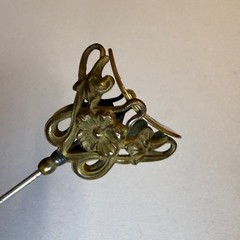 Antique Victorian Hair Stick Pin Ornate Floral Art Nouveau Monogram