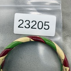 Vintage Artisan Bangle Bracelet Braided Polymer Clay Christmas 8”