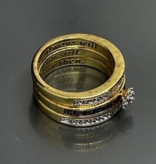 Womens Size 7 Ring Yellow Gold Plated Brown White Diamonds Engagement