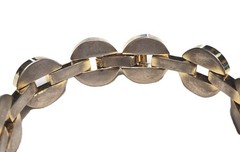 Vintage Gold Tone Chunky Open Center Round Link Chain Bracelet Retro Costume GUC