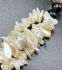 Lot of 2 Vintage Necklaces~Black & White Faux Pearl, Glass, Rhinestones, Plastic