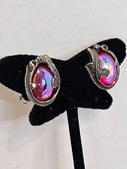 Vintage Judy Lee Dragons breath earrings clip on