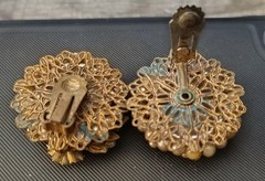 Miriam Haskell Vintage 1940s Unsigned Earrings.
