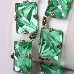 Vtg 1930s Art Deco Czech Vauxhall Foiled Glass Necklace