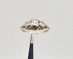 Antique Art Deco 14K Gold First Lady Two-Tone Old Cut Diamond Ring Sz 5.25