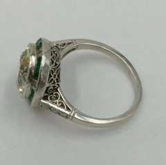 Art Deco Style Round Cut Lab Created Diamond 925 Silver Engagement Ring