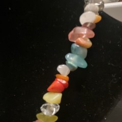 Boho Retro Natural Gemstones Chip Beaded Necklace lobster adjustable 18”