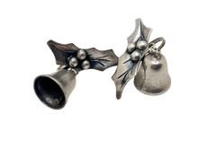 Vintage Screw-Back Taxco Holly Berry Bell Earrings
