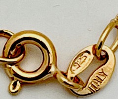 DaneCraft 24KT Gold Over 925 Sterling Silver CZ Drop Necklace 18”