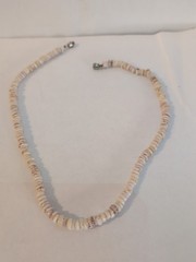 Vintage Puka Shell Choker Necklace Barrel Clasp 15 Inch Circa 1970s – 80s