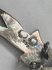 Vtg Los Castillo TAXCO mexico sterling swallow Bird link bracelet 6.5 in