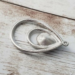 Vintage Pendant – Large Pink & Clear Gems – No Chain Included
