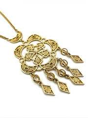 Vintage Celebrity NY Necklace Goldtone Chandelier Filigree Tassel Necklace 20″
