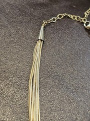 SHUBE Sterling Silver Gold Vermeil Heart Multi-Strand Liquid Chain Necklace