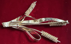 VTG Napier Cattail Brooch Mid Century Modern Botanical Gold Tone Typha Pin