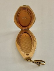 Antique 18k Enamel Locket With Diamonds