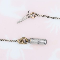 Antique Victorian Silver Plate Cable Chain 15″ 1mm Barrel Clasp Necklace