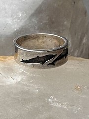 Dolphin ring dolphins band size 5.50 sterling silver women