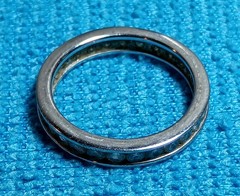 Vintage Sterling Silver 925 Eternity Band CZ Elegant Ring SZ 7