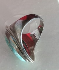 #8 Turquoise Sterling Marquise Shape Ring Size 8