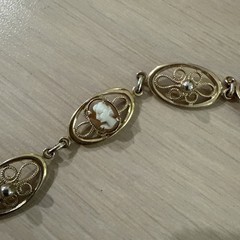 Vintage AMCO Cameo Filigree 1/20 14k Gold Filled Bracelet 7”