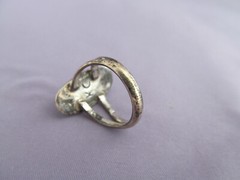 VINTAGE OLD PAWN STERLING KC KATHERINE CHIQUITO OVAL TURQUOISE RING SIZE 6