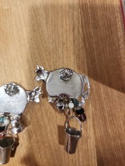 Vintage LUNCH AT THE RITZ Enamel Cow Pierced Earrings Signed. Retired. Rare!