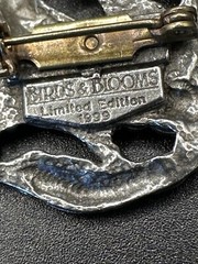 Vintage Signed Birds and Blooms Limited Edition Brooch