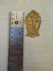 Vintage NOS Art Nouveau Brass Fairy Stamping Woodland Nymph Jewelry Finding 61mm