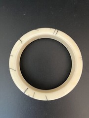 bangle bracelet Vintage Off White With Black Splatter Pattern Round