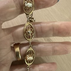 Vintage AMCO Cameo Filigree 1/20 14k Gold Filled Bracelet 7”