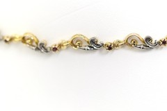 Vintage Tracht Floral 835 Silver Collier Garnet Pearl Gold-Plated, L: 40cm