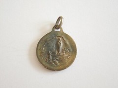 Vintage Religious Pendant Made Of Tested Silver N.D. Lourdes 3.7 G/2.8 X 2.0 Cm