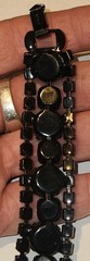 Vintage MCM Weiss Jet Black Rhinestone 7.5″ Bracelet – Statement Stunning