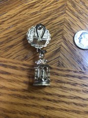 Antique Vintage Bird Cage Perfume Pendant Stamped Austria Beautiful Detail