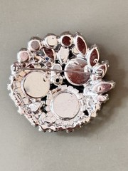 RARE Vintage Verified JULIANA D&E Ice Blue Rivoli Stone Brooch & Earring Set