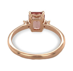 14k Rose Gold 1.60 Carat Pink Genuine Natural Tourmaline Diamond Ring (#J7535)
