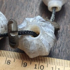 Antique Style Unique carved Gray agate melon shape beads Patina Beads Lot