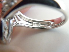 Vintage Sterling Silver 925 CZ Large Antique Style Ring Size 6