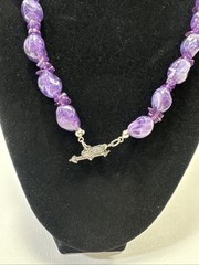 Vintage Purple Plastic Stone ? Necklace Costume Jewelry
