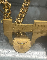 VTG 1/20 12k GF 10mm Double Link chain medal charm bracelet safety chain 7.5″