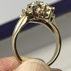 Vintage 14k Solid Yellow Gold .90ct Natural European Cut Diamond Ring