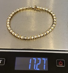 925 Vermeil CZ Tennis Bracelet 6ct Gold over Sterling Silver Line 7.25″