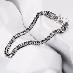 925 Sterling Silver Bracelet Chain Vintage for Men Women Luxury Wedding Jewelry