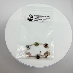 Multicolor Crystal Beaded Bracelet Silver Tone Boho Layering Statement Jewelry