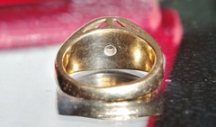 14k yellow gold ring 0.17ct diamond solitaire sz 6.5 vintage handmade 7.6g N2539