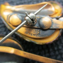 Vintage Matisse Renoir Brooch Enamel Copper Double Leaf